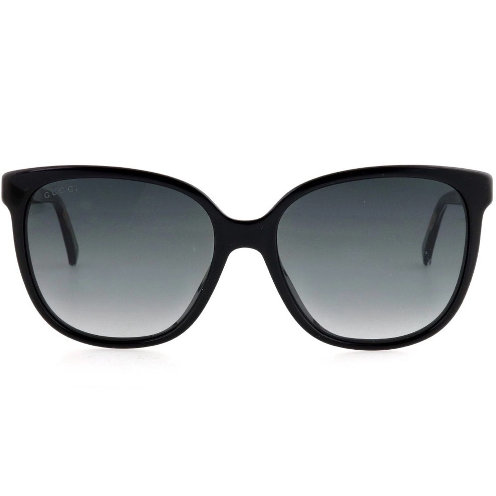 NEW GUCCI Black Gold Oversized Sunglasses Italy - GG3819/S Y6C9O 55mm - Picture 3 of 10